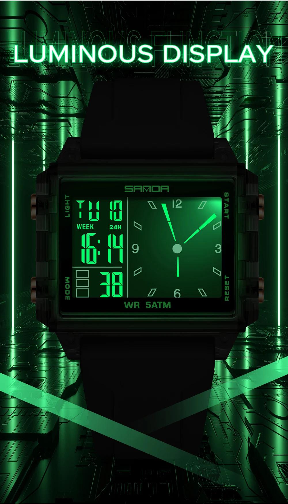 Mode SADNA nouveau 6273 montre électronique pour femme multifonctionnel sport LED étanche synchronis