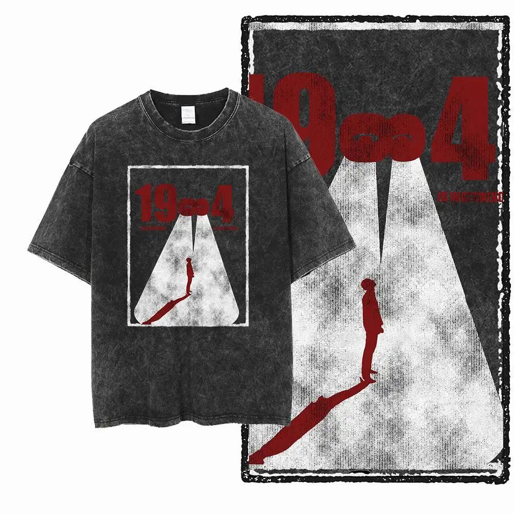 G02 exclusif 100% coton grande taille 1984 graphique hommes T-shirt |   T-shirt col rond pour hommes