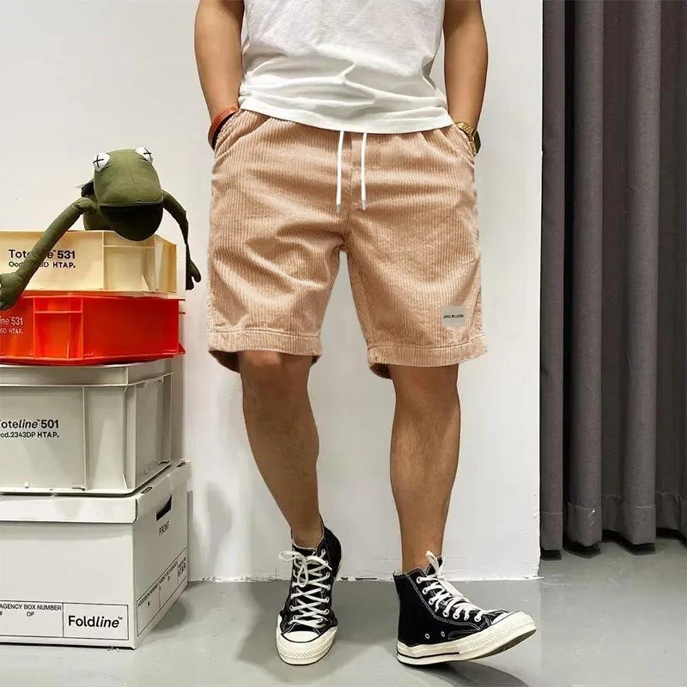 Short d'été en velours côtelé pour hommes, pantalon court Baggy, ample, basket-ball, pantalon de sur
