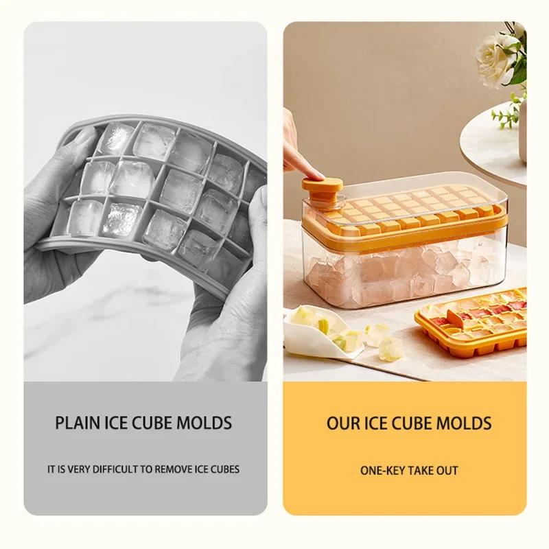 Nouveau Tepy 64 fentes moules à glaçons plateaux avec couvercle créatif 2 en 1 moules à glaçons et b