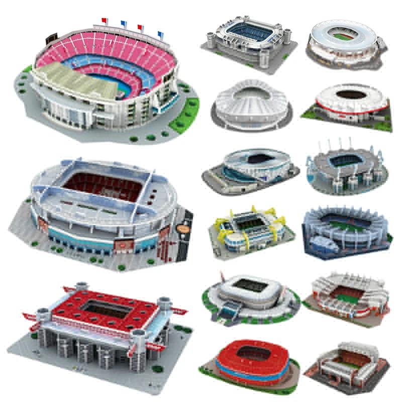 Puzzle en papier 3D, stade de terrain de Football, modèle assemblé, jouets éducatifs créatifs, brico