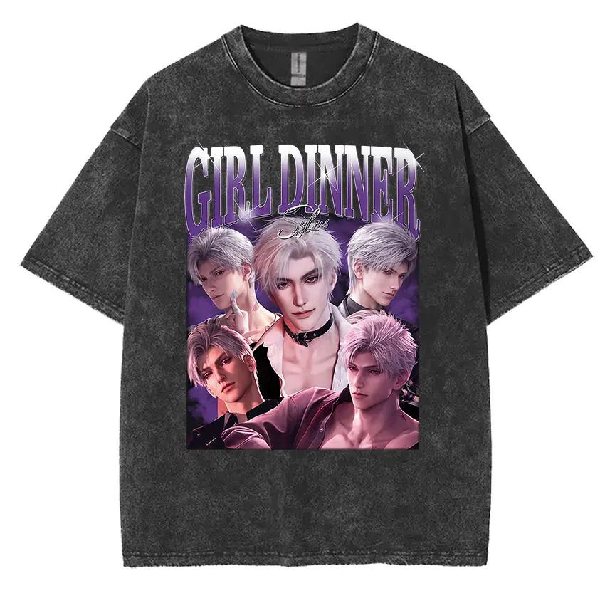 Drôle fille dîner Caleb graphique T-Shirt amour et espace profond nouveauté coton t-shirts mode haut