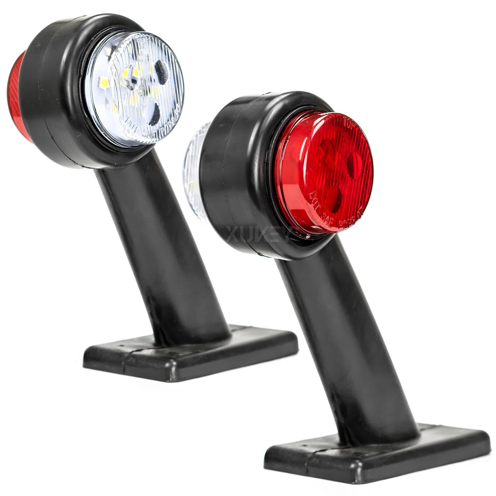 2X camion remorque LED coude en caoutchouc feu de position latéral blanc rouge contour indicateur de