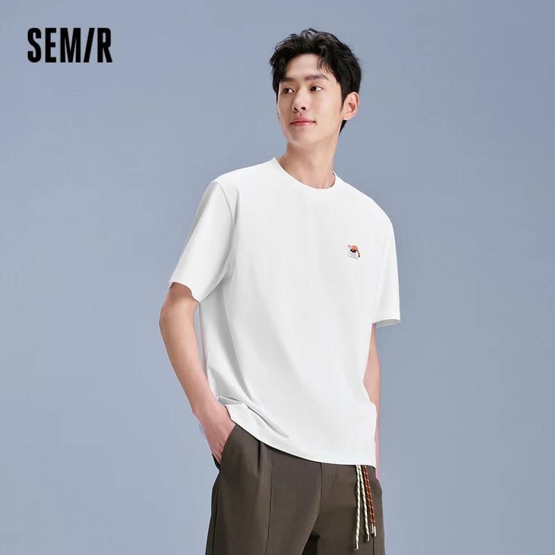 T-shirt Homme Semir 2026 Séchage Rapide Style Couple Brodé Nouvelle Arrivée Décontracté Doux Usage Q