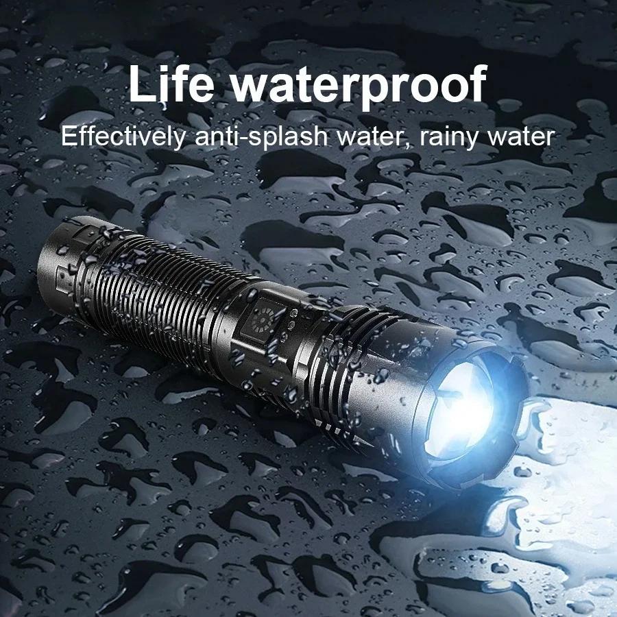 Lampe torche LED haute puissance 2026 9000000LM Lumière puissante Torche tactique Rechargeable Lampe