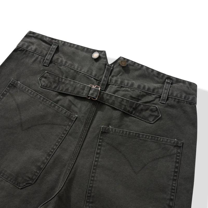 Pantalon de travail en toile haute densité YKK avec fermeture éclair, Legging large, pantalon Ami Ka