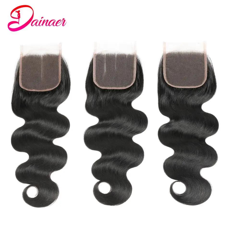 Perruque Lace Closure Wig indienne Remy, cheveux naturels, Body Wave, 4x4, 12-22 pouces