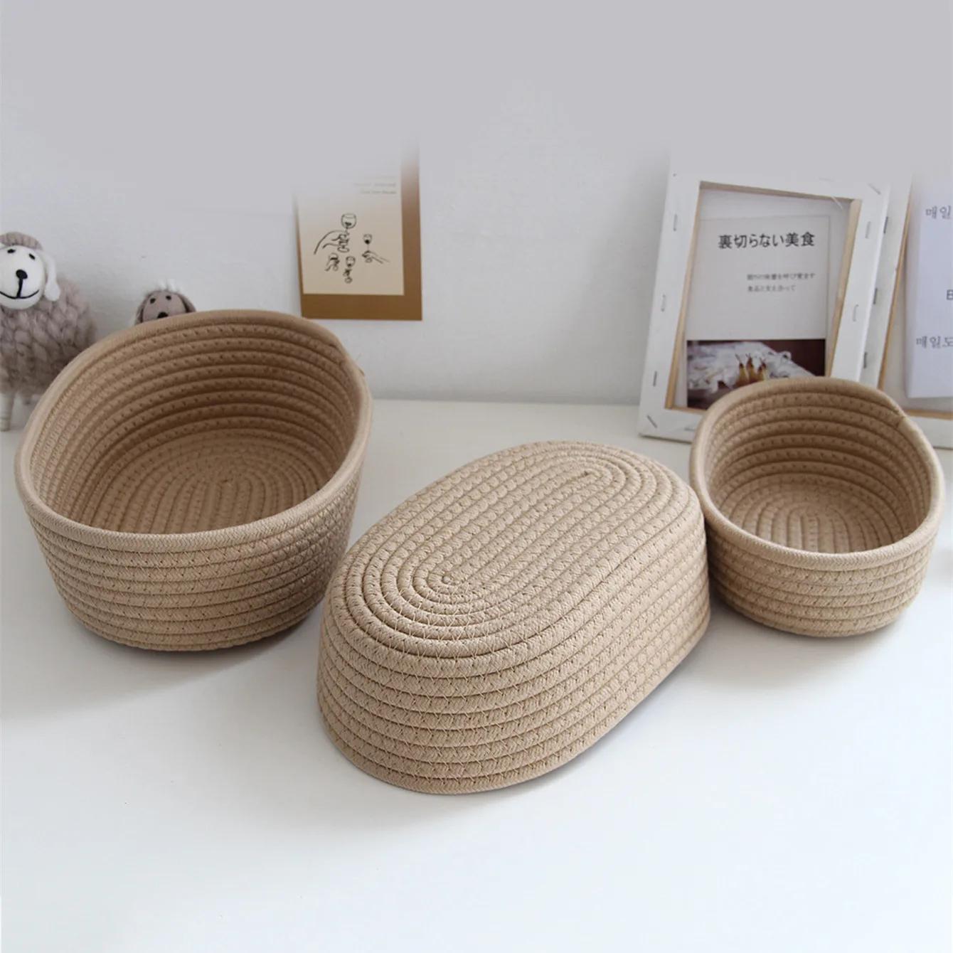 Paniers de rangement tissés multifonctionnels, articles divers de bureau, cosmétiques, jouets pour e