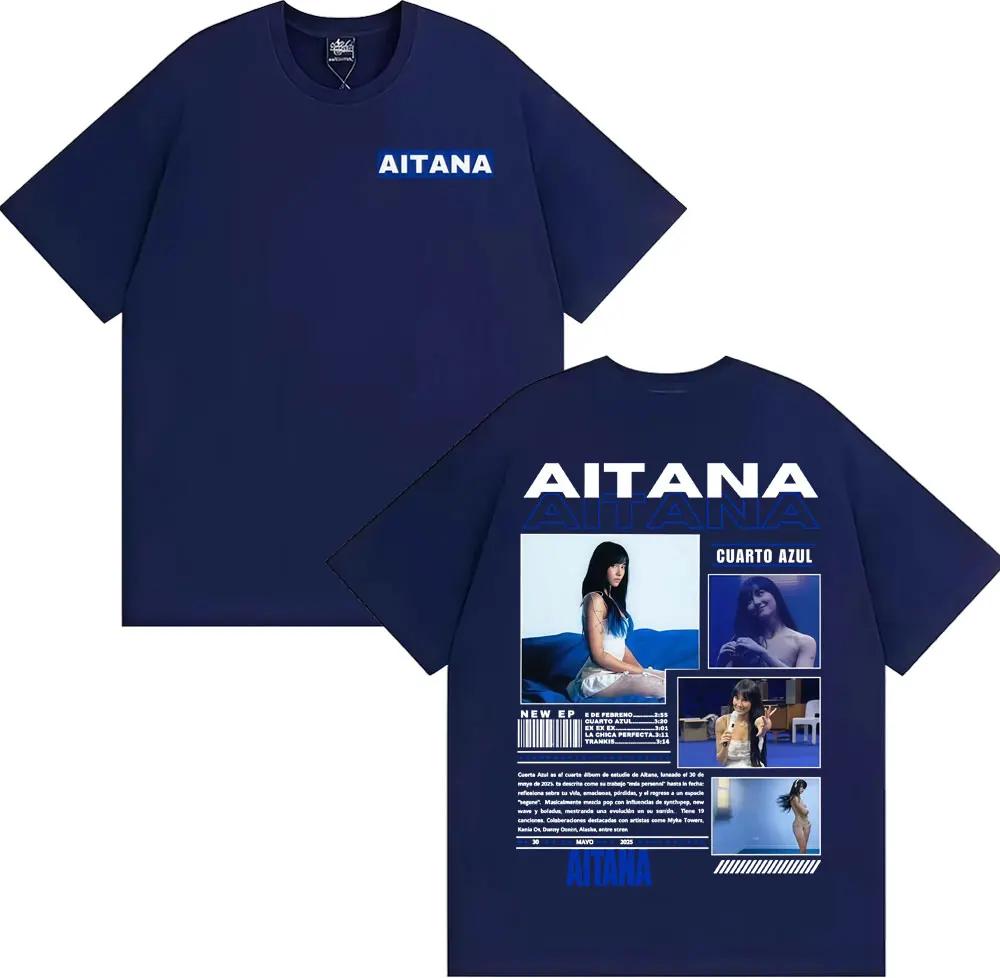 Chanteur Aitana Cuarto Azul Album 2025 Tour T-shirt Hommes Femmes Mode Esthétique Manches Courtes T-