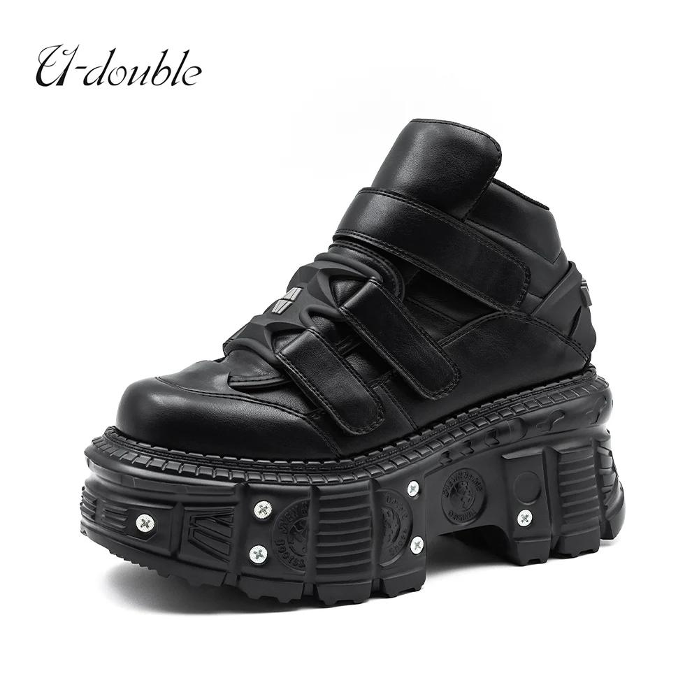 2026 nouveau Style Punk femmes chaussures à lacets talon hauteur 6CM plate-forme chaussures femme mé