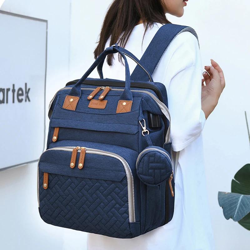 Sac maman sac mère et bébé avec moustiquaire berceau Usb charge sac mère multifonctionnel