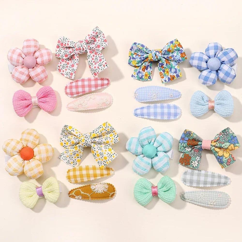 5 pièces/ensemble Mini bébé fille pince à cheveux mignon nœud Floral lapin princesse épingle à cheve
