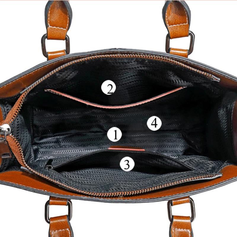 Femmes sac à main bandoulière sac fourre-tout en cuir véritable Shopping mode bureau femme véritable