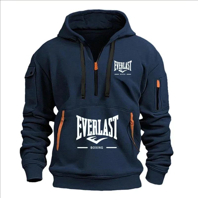 Modo herfst en inverno herenmerkkleding onvers méalous ritsen bedrukte moletom com capuz décontracté
