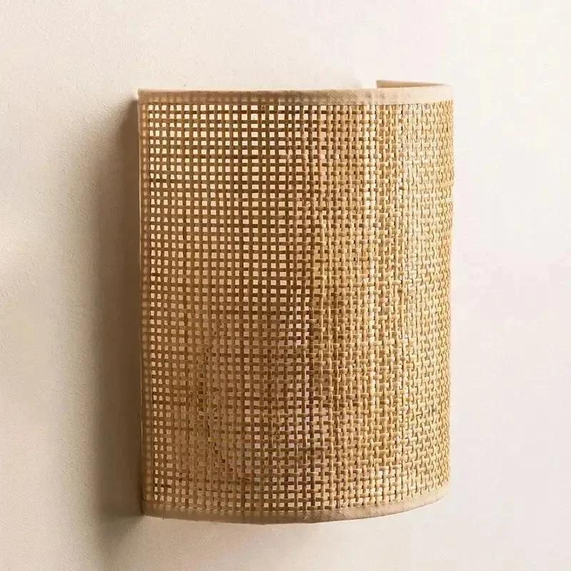 Applique Murale en Rotin à LED, Luminaire Décoratif d'Nik, Idéal pour un Salon, une Chambre à Couche