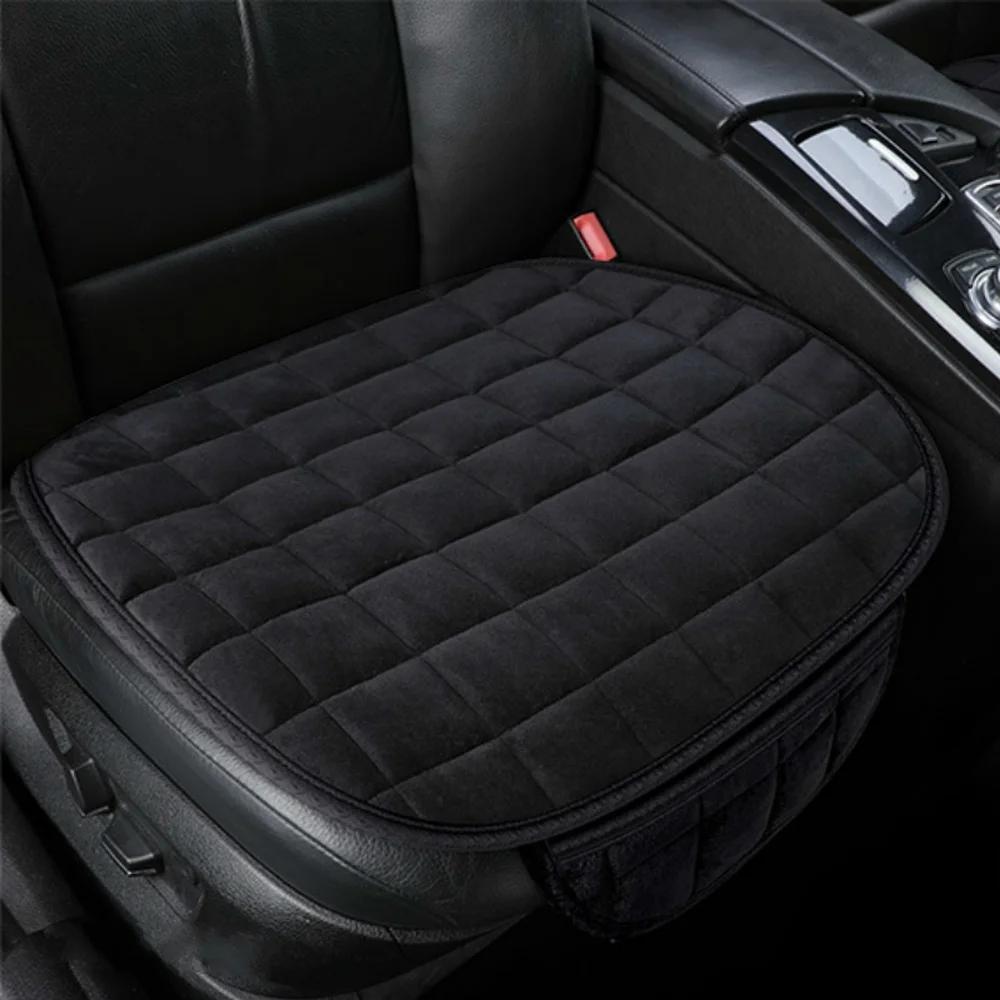 Housse de siège de voiture universelle chaude d'hiver coussin anti-dérapant siège de chaise avant co