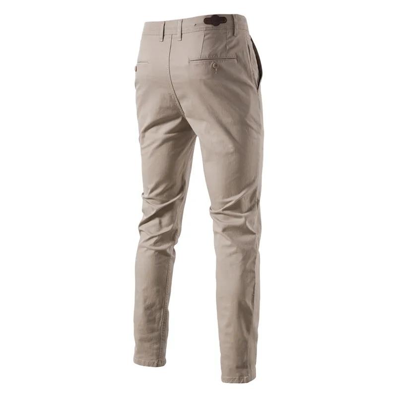 AIOPESON coton décontracté Hommes Pantalons Couleur unie Coupe ajustée Pantalons pour hommes Nouveau