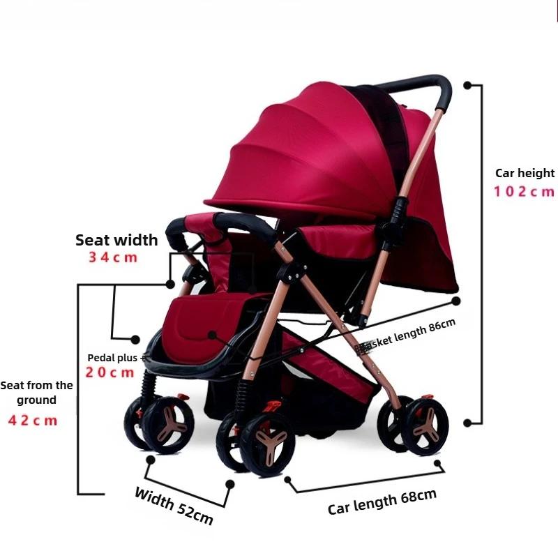 2025 nouveau Style poussette bébé à quatre roues poussette de bébé pliable légère avec fonction bidi