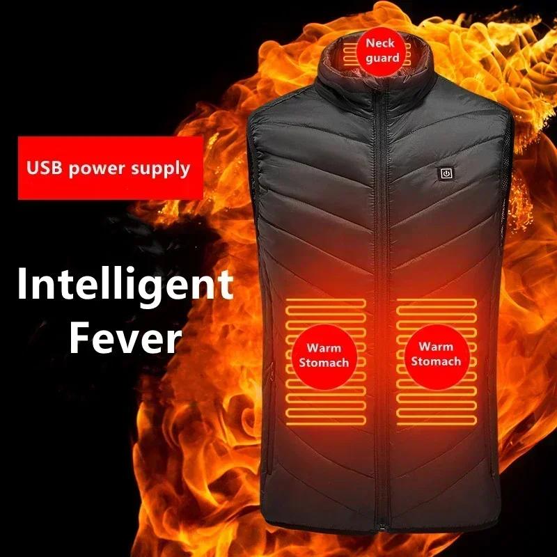 17 zones gilet auto-chauffant quatre interrupteurs contrôle hommes veste chauffante USB électrique c