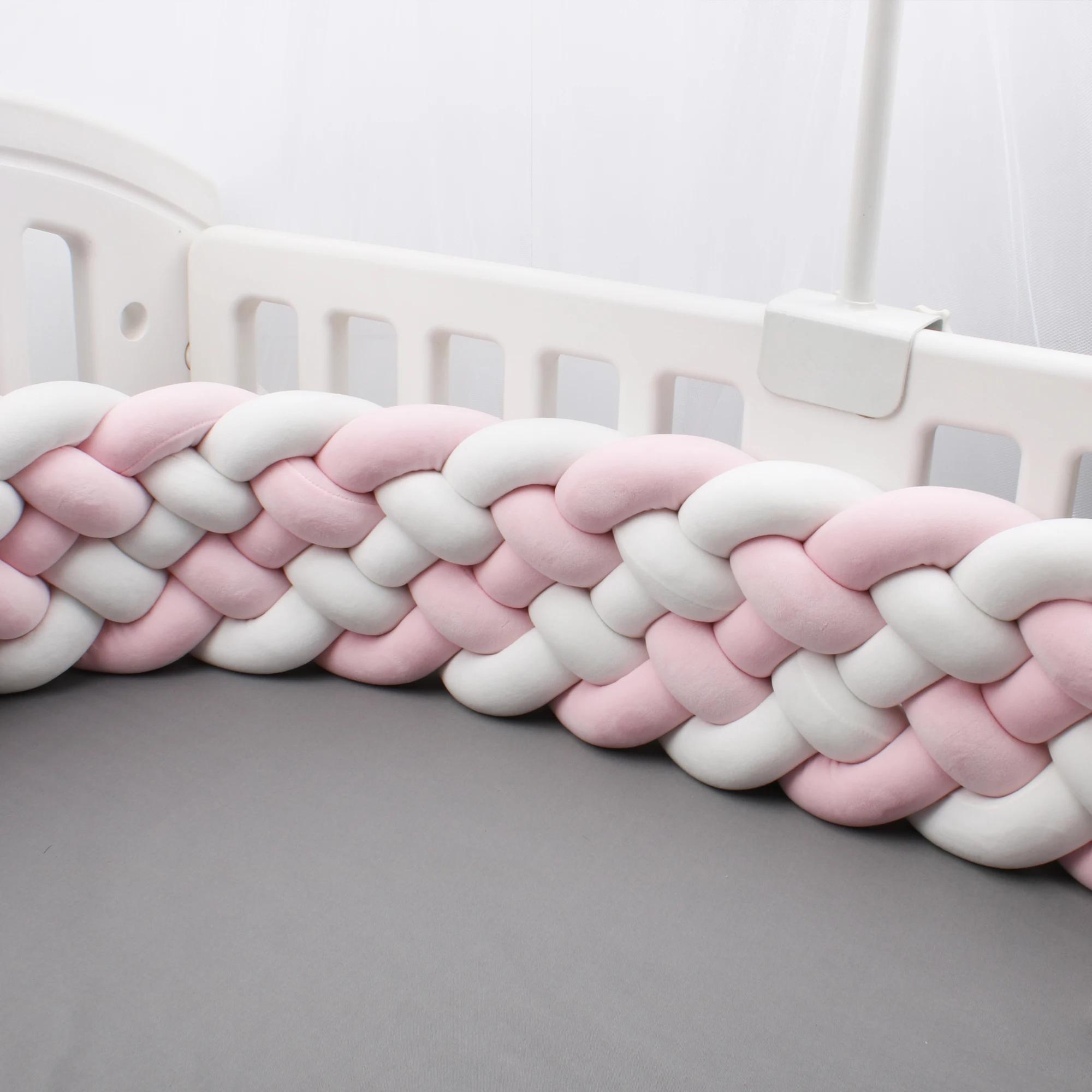 Pare-chocs de lit de bébé de 200cm, oreiller de noeud de tresse, coussin pour la protection de Cpull
