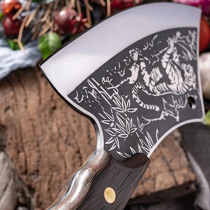 Couperet à viande forgé, couteau de boucher de cuisine, couteau de Chef à découper les os, manche en