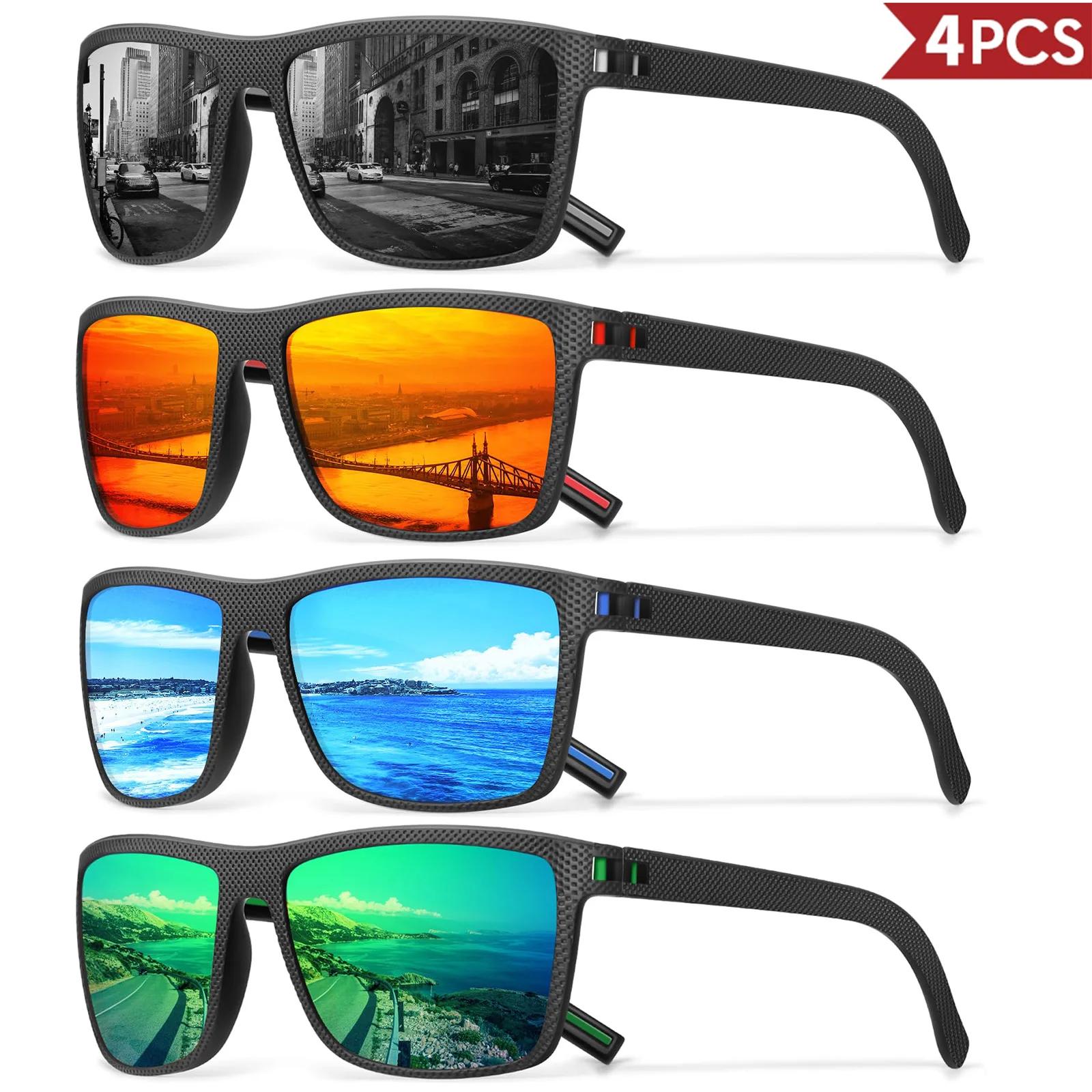 Pack de 3/4 nouvelles lunettes de soleil polarisées colorées pour hommes et femmes adaptées à la con