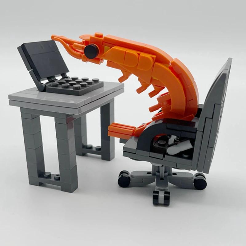 Kit de construction MOC : Figurines de crevettes à assembler – Jouet créatif de parodie pour garçons