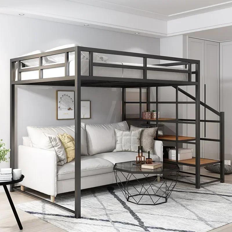 Lits superposés en métal avec escaliers pour adultes, dortoir, lit Queen Size, bonne qualité, loft, 