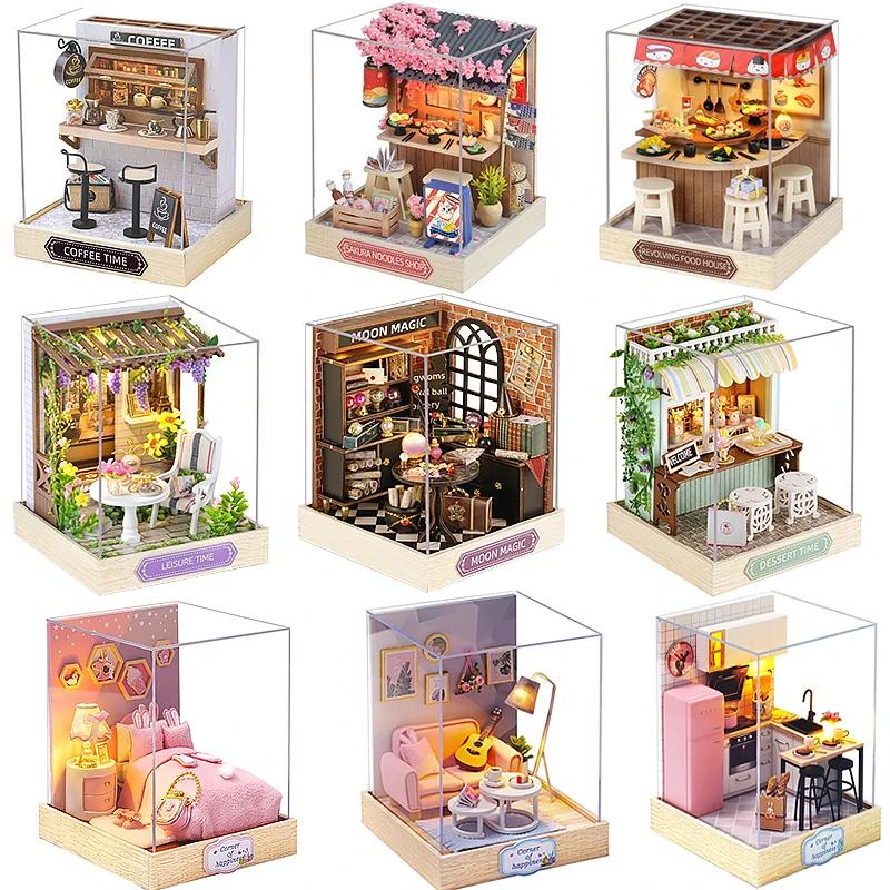 Mini maison de poupée, Kit de petite maison à monter soi-même, Puzzle 3D fait à la main, modèle d'as