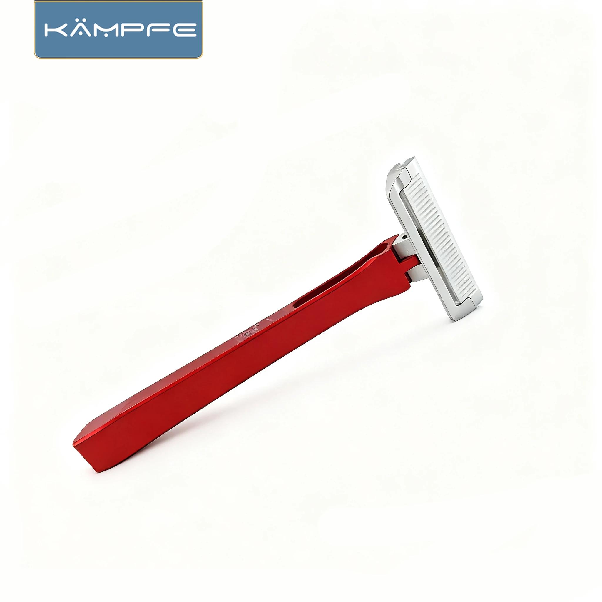 Rasoir manuel à lame simple KAMPFE Traditional K25 en aluminium, rasoir de voyage portable pour homm