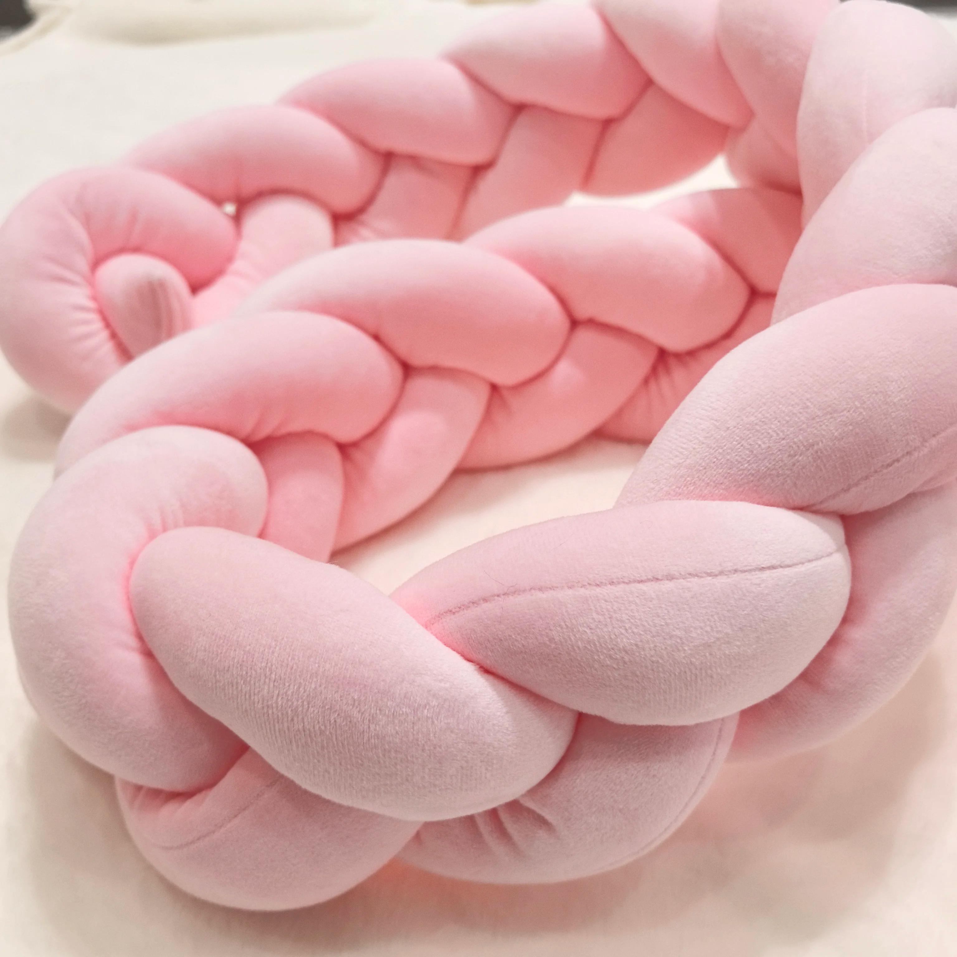 1M/2M/3M/4M bébé pare-chocs lit tresse noeud oreiller coussin pour infantile berceau protecteur lit 