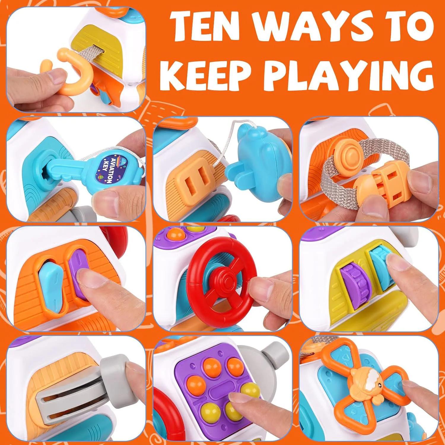 Cube de planche occupée pour bébé, jouets sensoriels Montessori pour tout-petits, activités d'appren