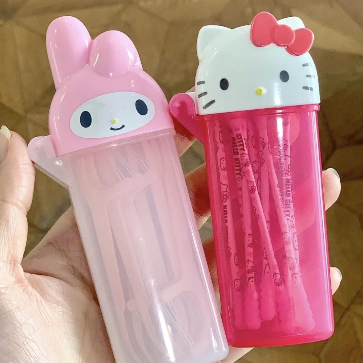 Boîte de rangement de dessin animé Kitty, Kawaii MyMelody, cure-dents mignon, boîte de rangement d'é