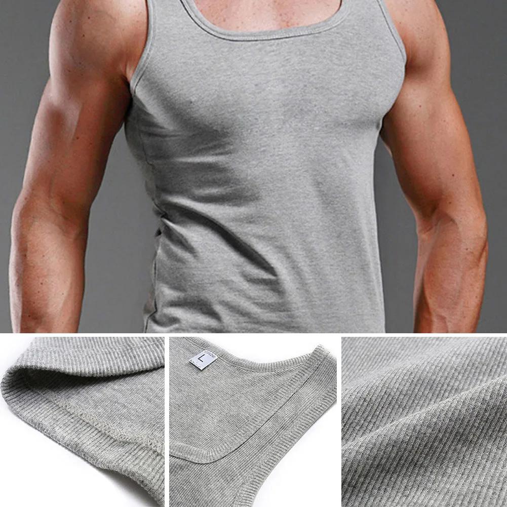 100% coton hommes T-shirt surdimensionné sans manches débardeur couleur unie Fitness hommes gilets m