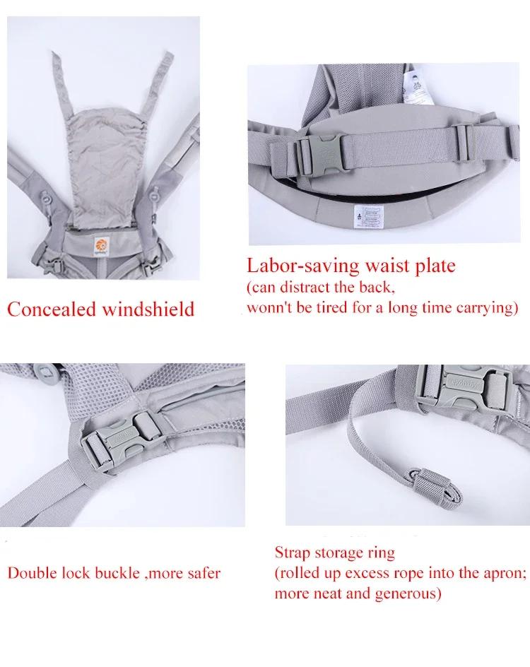 Egobaby 360 Omni Porte-bébé Ergonomique en Coton Respirant avec Bretelles et Ceinture de Taille 360