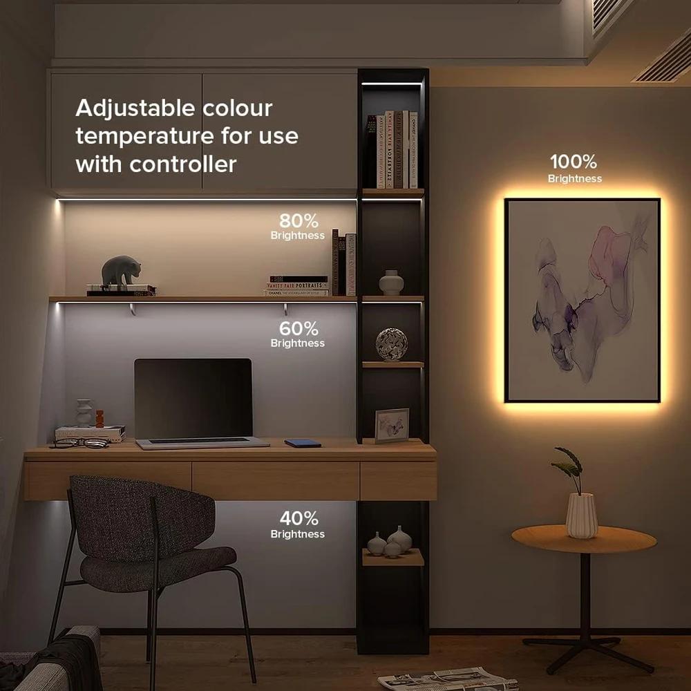 Tuya Zigbee-Bande Lumineuse LED COB CCT, 12V, 2m, 3m, 5m, 10m, Flexible, Dimmable Chi Board, Lampe d