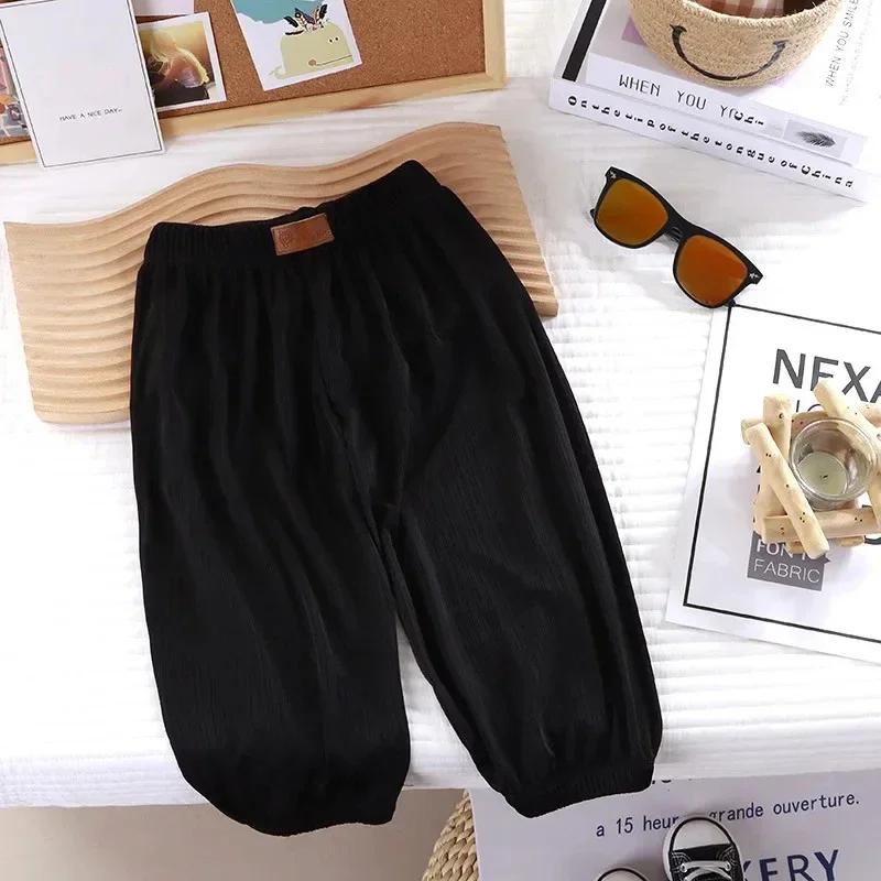 Pantalon d'été fin et respirant pour enfants, couleur bonbon contre les moustiques, pour garçons et 