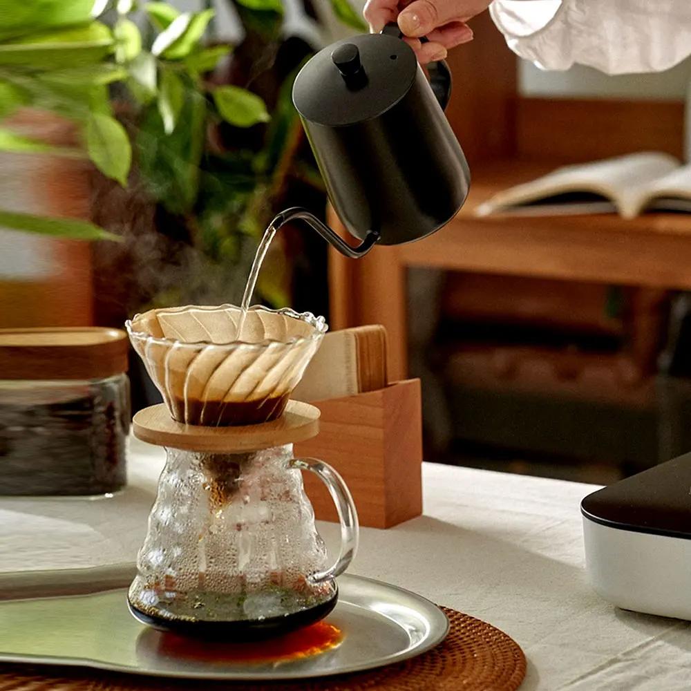 Ensemble de filtre à café en verre, combinaison de cafetière, outils de barista faits à la main, cad