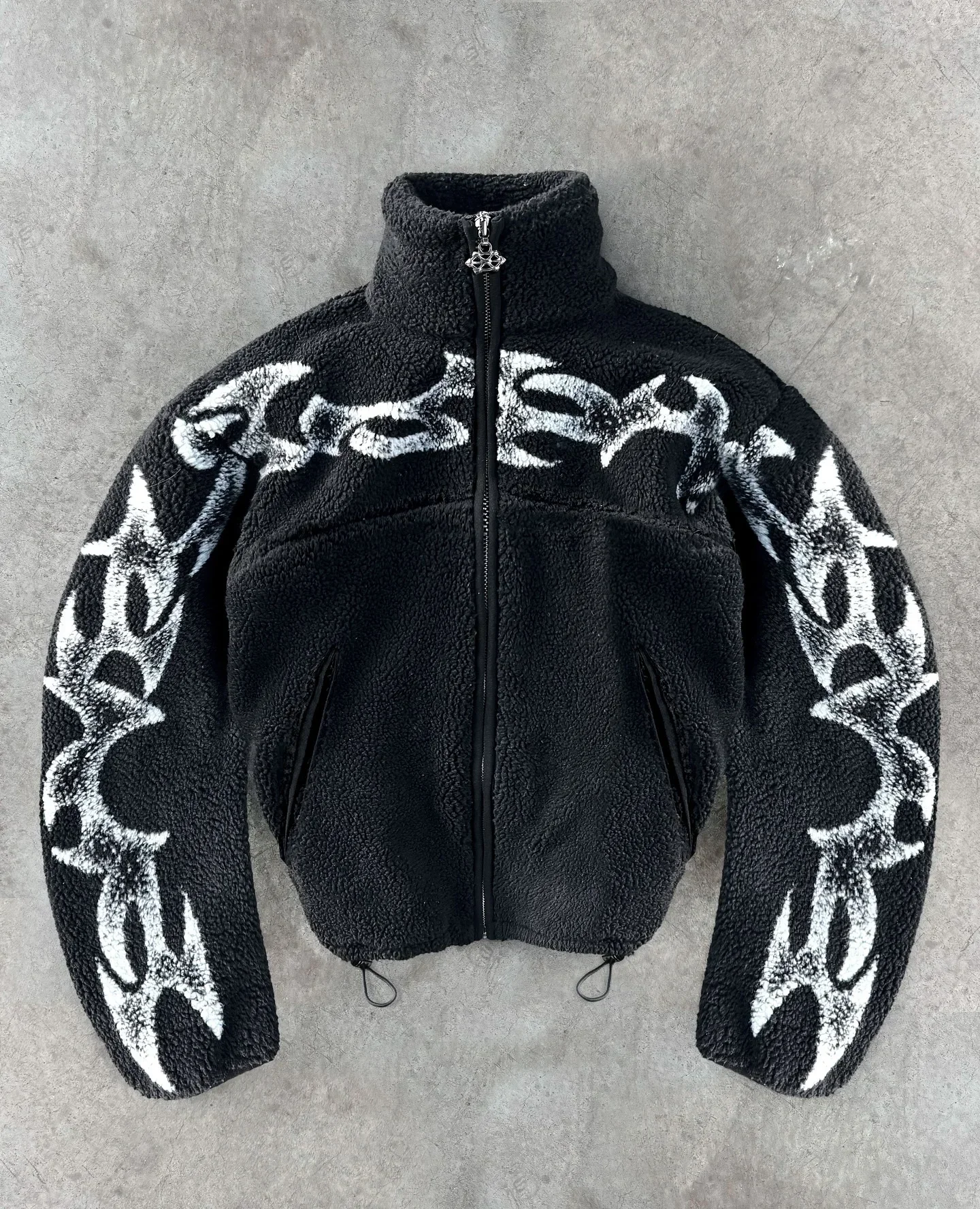 Veste à col droit avec fermeture éclair pour homme et femme, streetwear, cool, imprimé graphique, ré