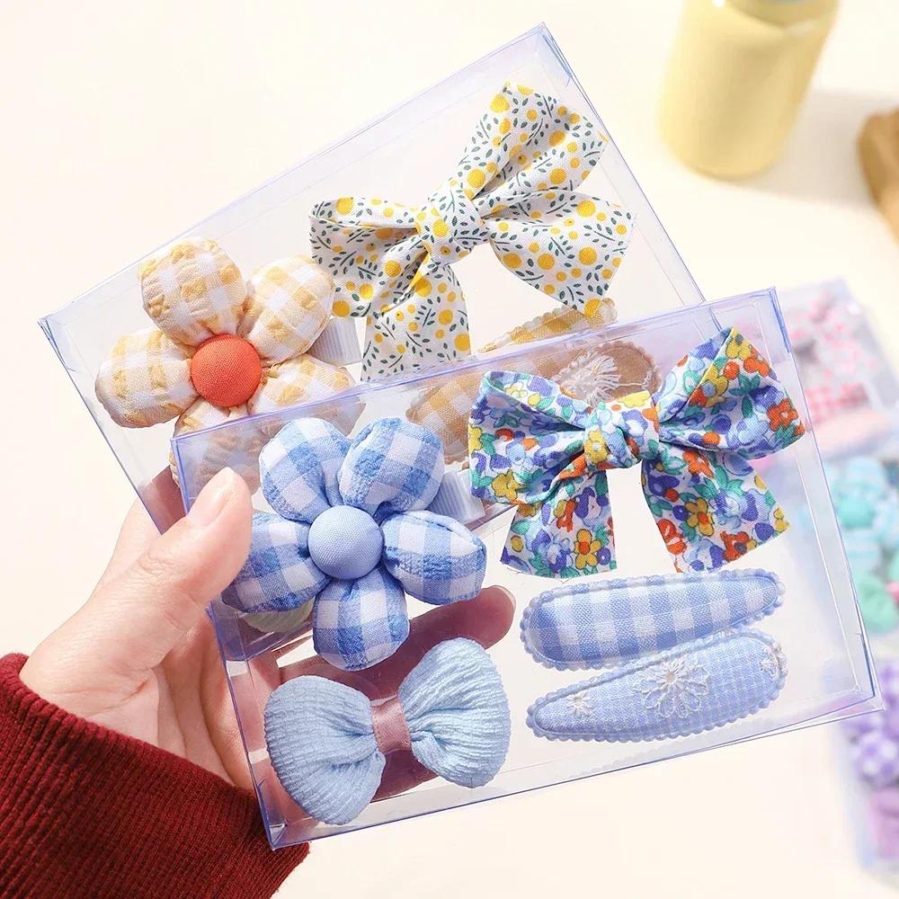 5 pièces/ensemble Mini bébé fille pince à cheveux mignon nœud Floral lapin princesse épingle à cheve