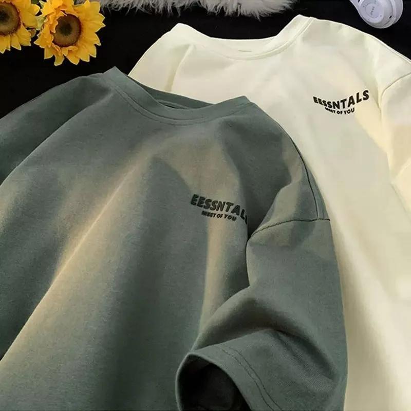 Nouveau style 2026 – T-shirt américain à manches courtes pour homme, style Hong Kong, simple, ample 