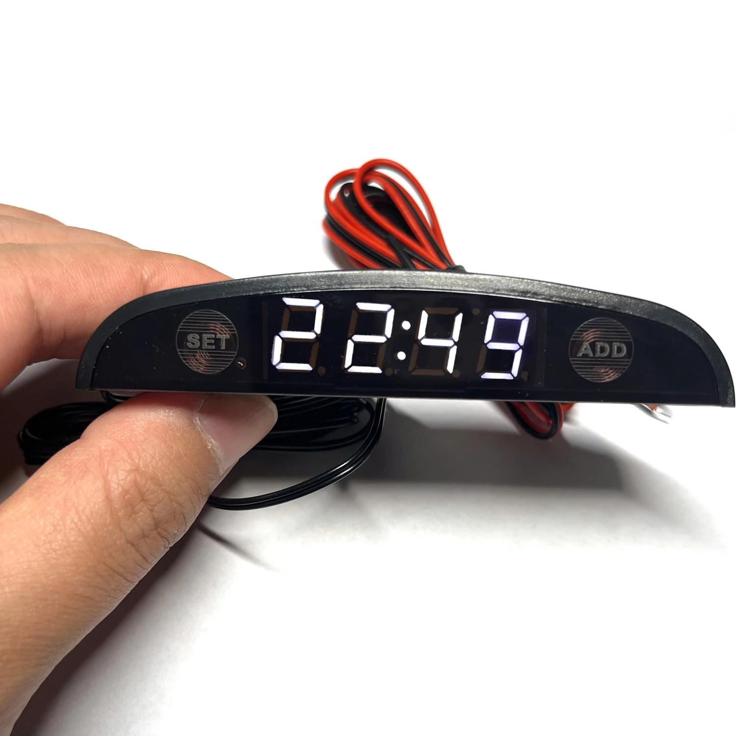 Blanc rouge bleu vert 12-24V Type de lune thermomètre voltmètre horloge affichage LED tableau de bor