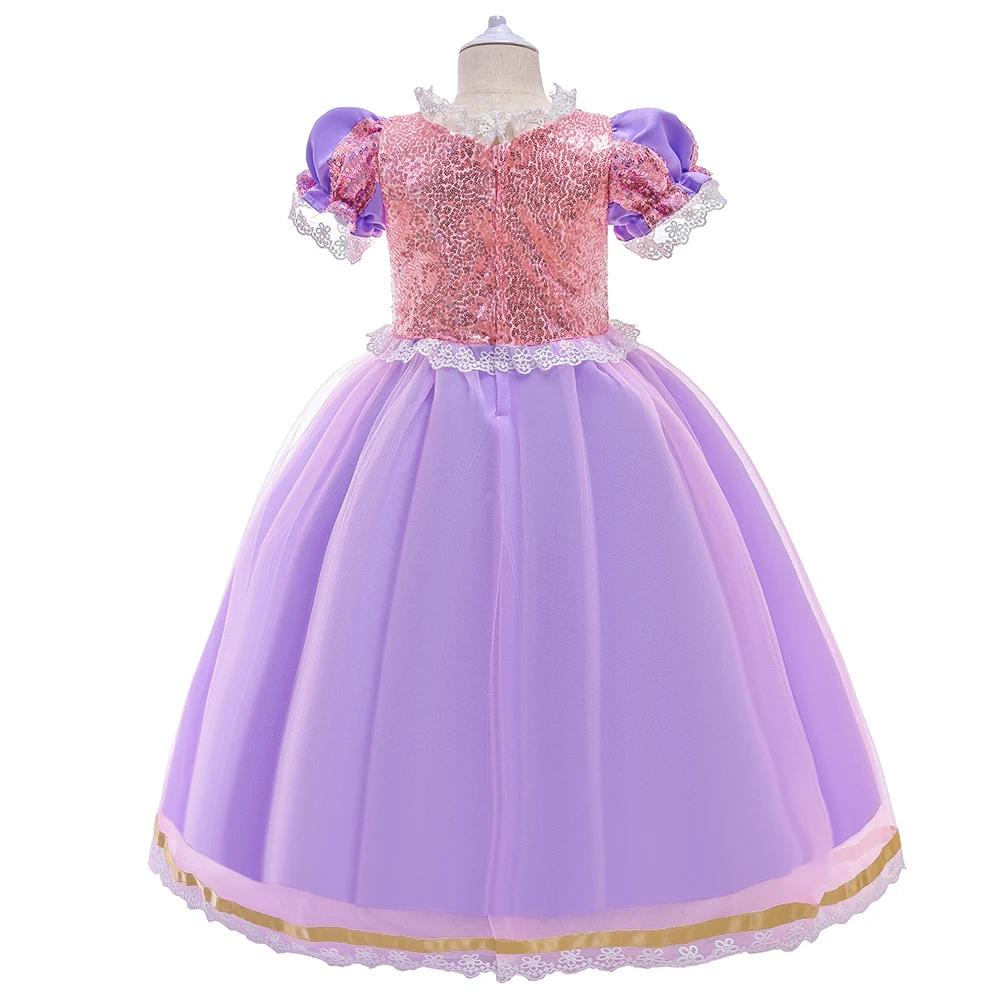 Costume Raiponce Cosplay Halloween Carnaval - Robe Princesse Anniversaire Noël Mariage Enfant