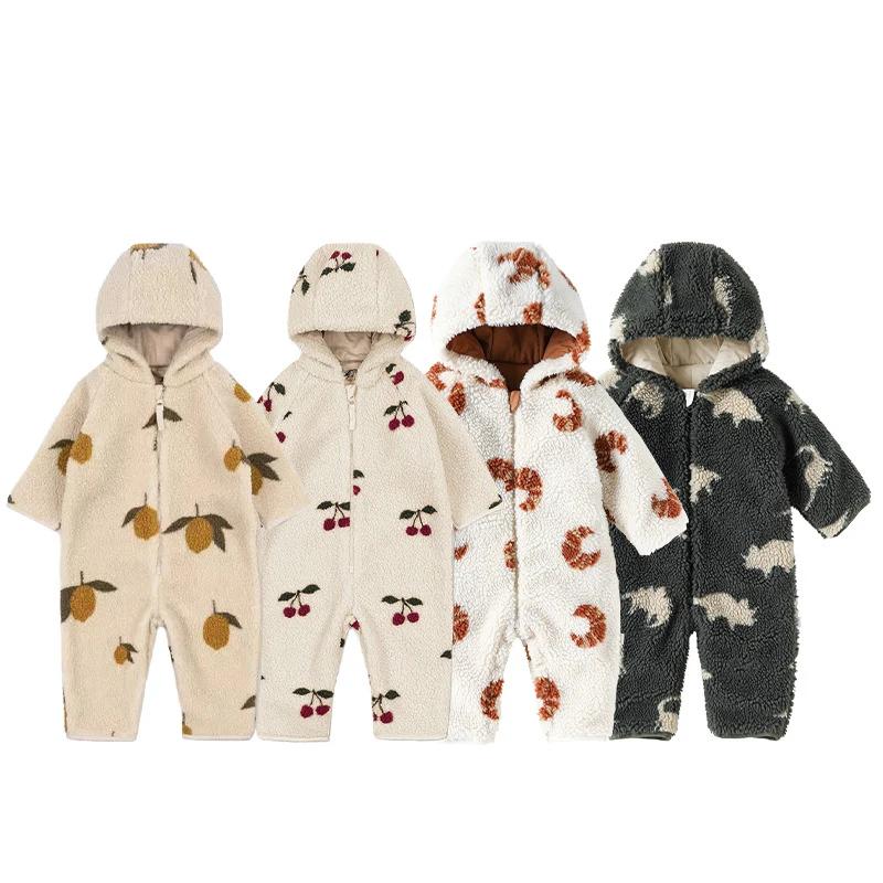 Combinaisons en velours pour bébés filles, motif dessin animé, chaudes et épaisses, pour l'automne e