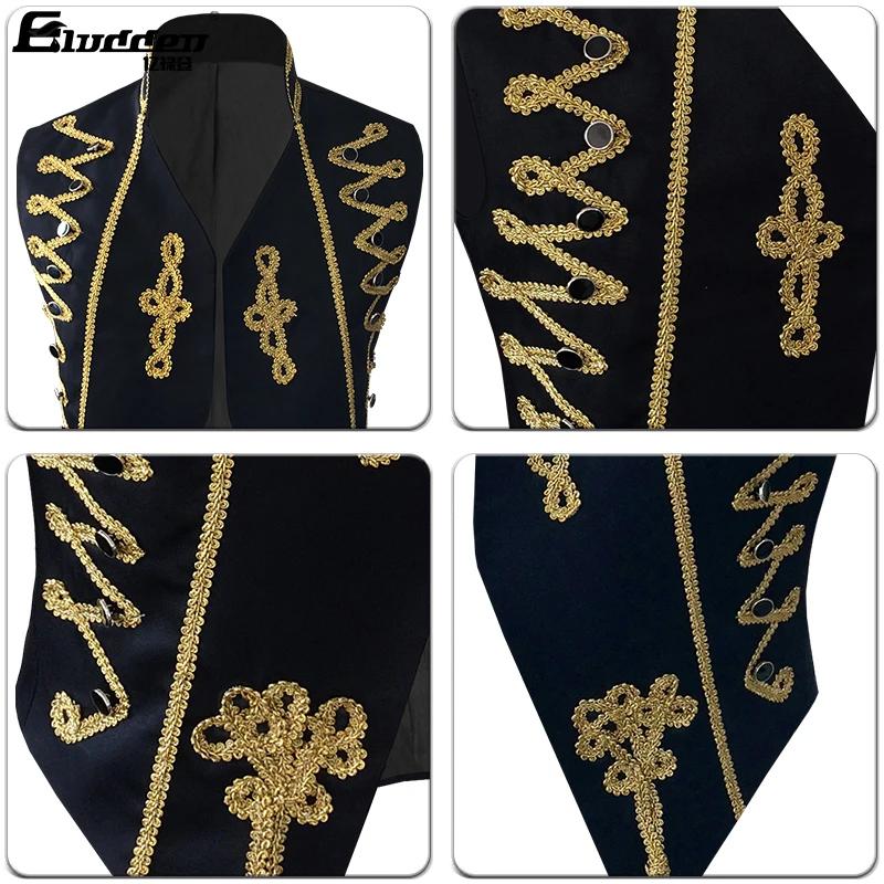 Gilet Vintage en Brocart localité pour Homme, Blouse de Performance, Nministériels d de Fleur de Pru