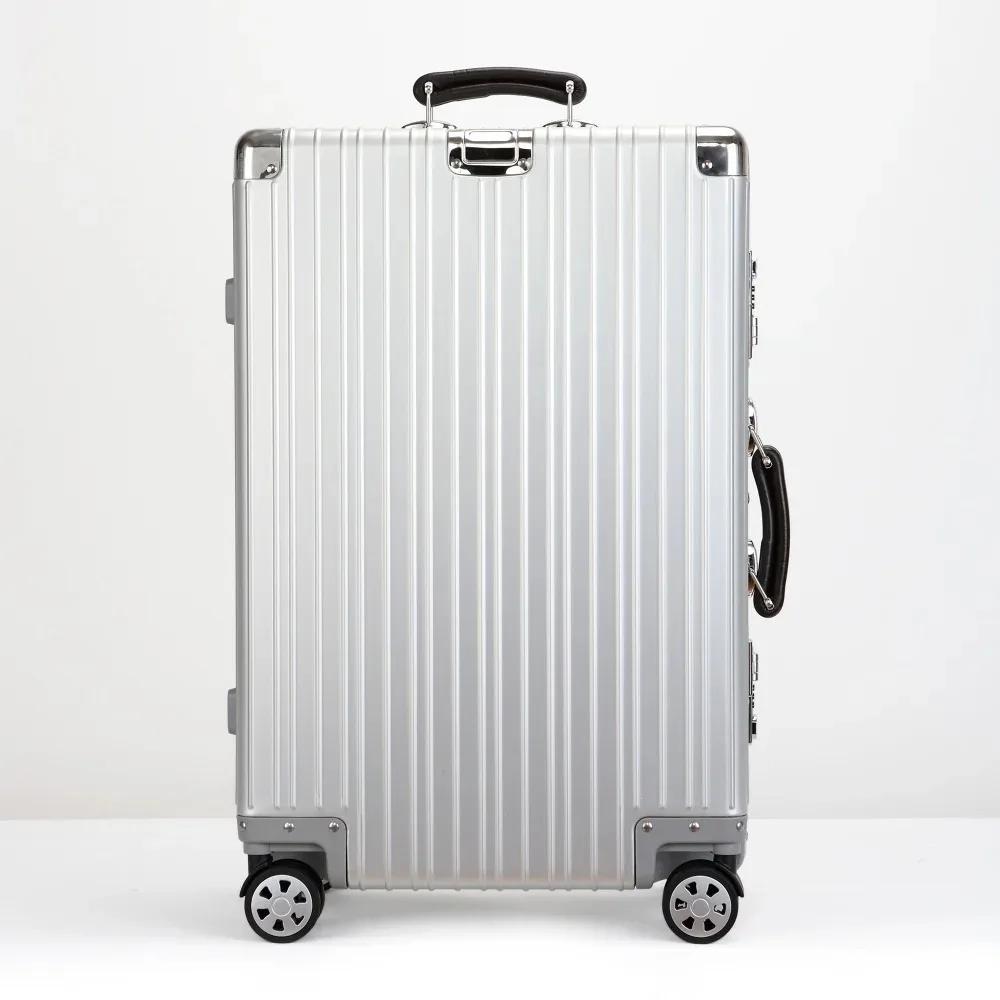 Valise rétro en alliage d'aluminium et de magnésium, bagage roulant de haute qualité, boîtier de cha