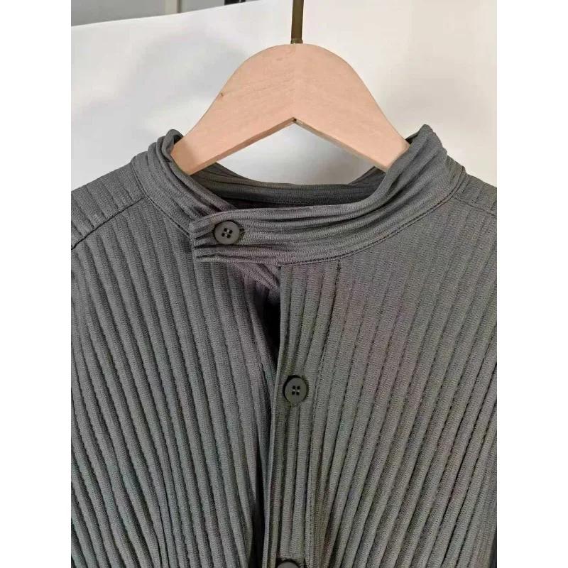 Chemisier plissé Miyake à manches longues, Nouvelle collection Printemps-Été 2026, Haut ample aminci