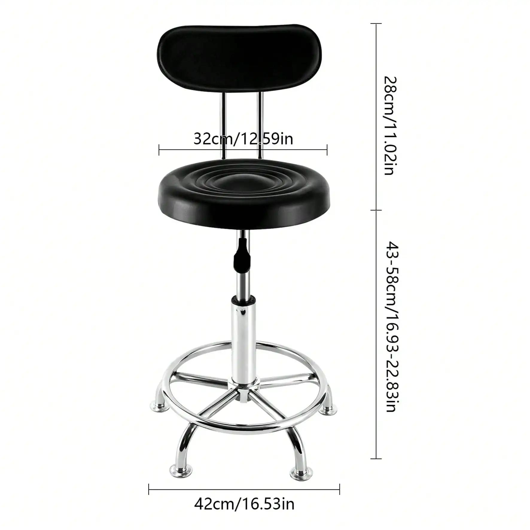 Tabouret d'atelier, banc, chaise hydraulique, Bar, Garage, avec dossier + repose-pieds, chaise pivot