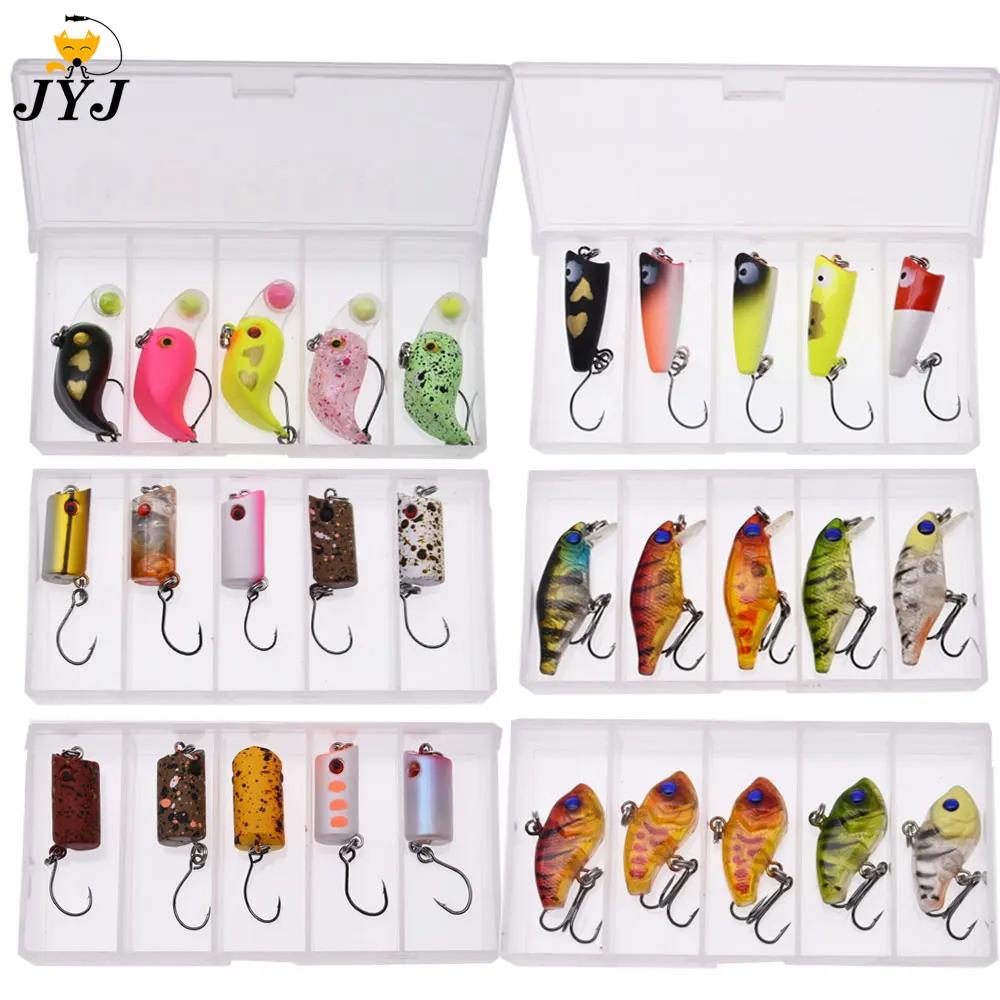 JYJ 1 boîte petite pêche dure ABS plastique leurre appât surface méné coulant leurre wobbler pour ba