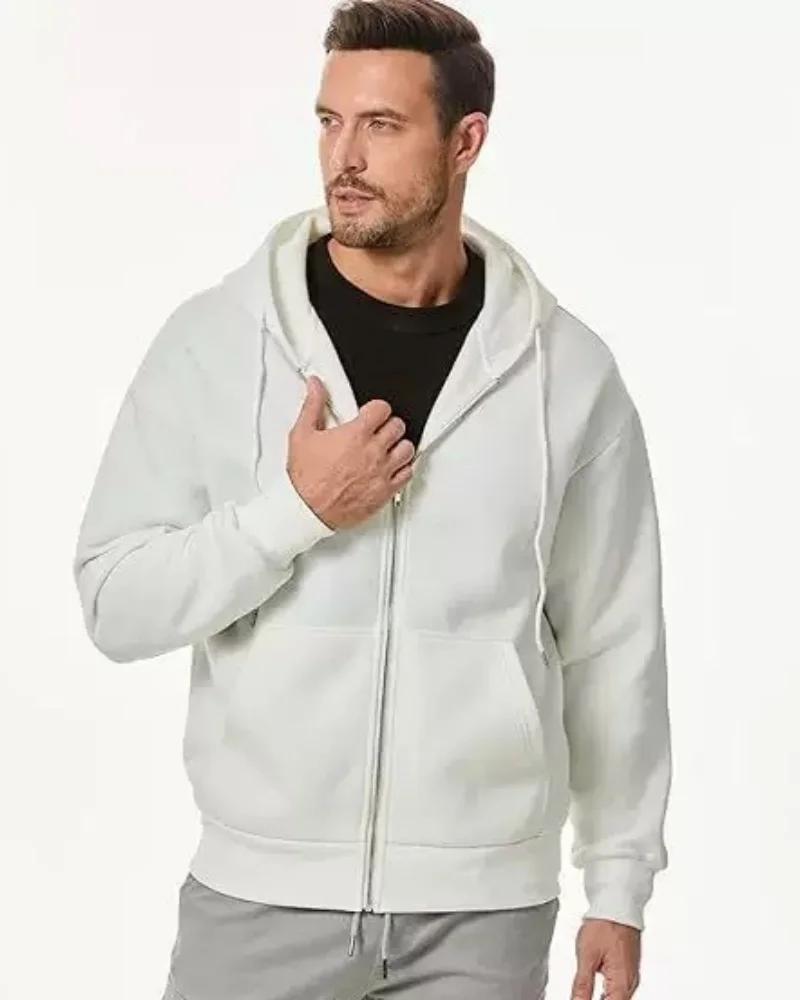 Sweat à capuche à manches longues avec fermeture éclair pour homme, vêtement de sport décontracté, c